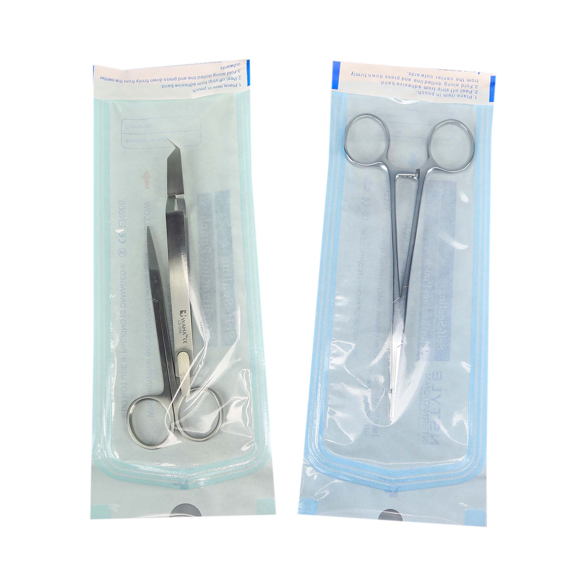 Busta sterilizzante per sacchetto di sterilizzazione piatto autosigillante termico medico dentale da 135 mm x 260 mm
